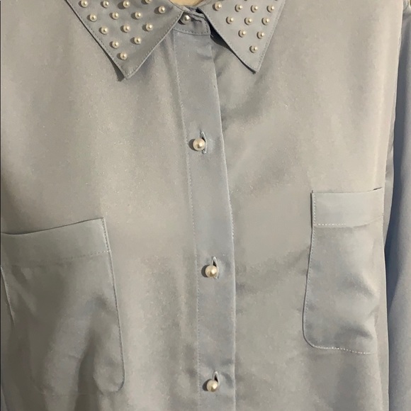 Karl Lagerfeld Paris Pearl Collar Blouse - Picture 5 of 15